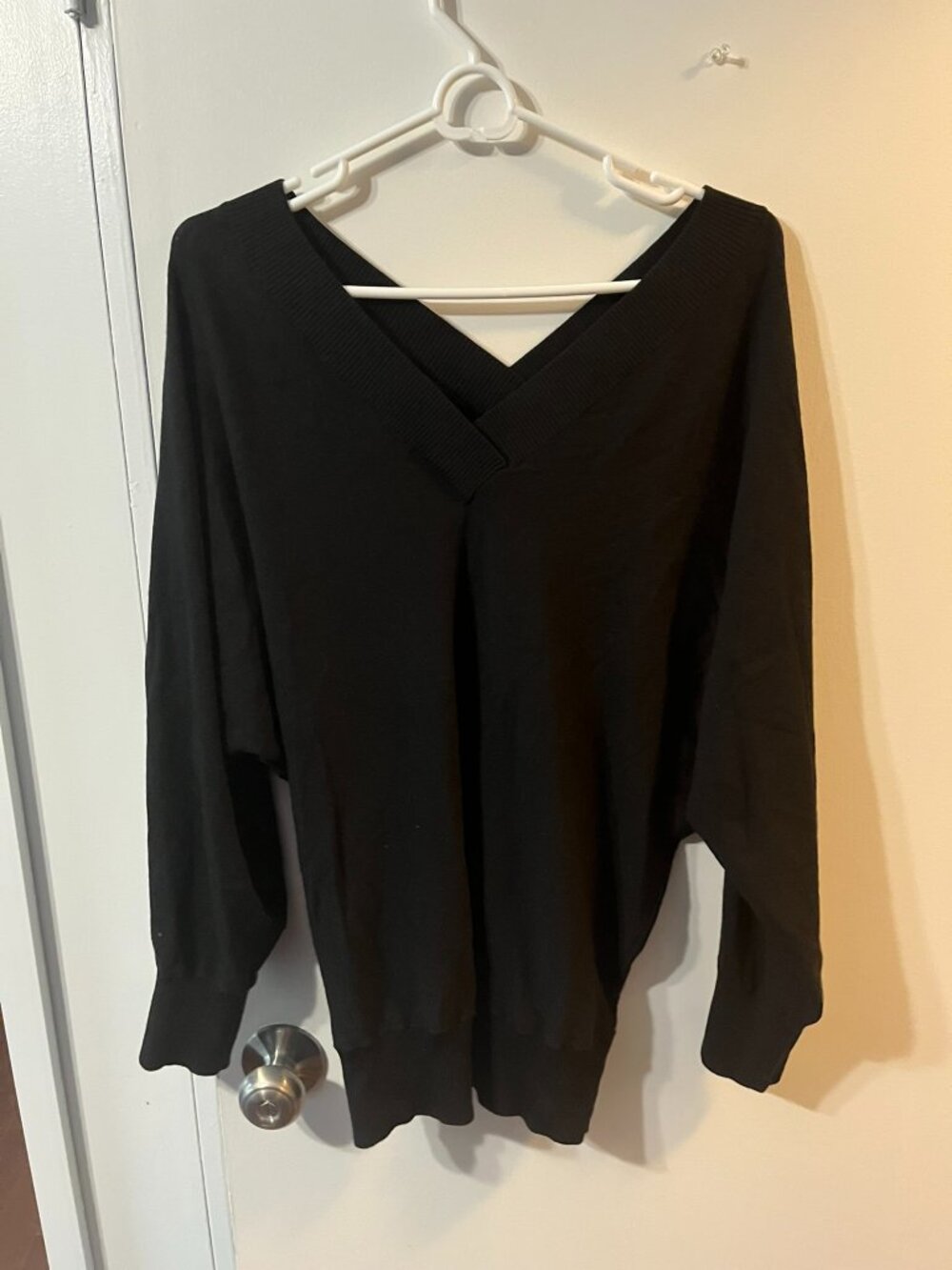 Universal standard black dolman sleeve sweater
